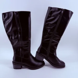 Bottes hautes noires Jeossy talon haut bloc genou pointure 6,5 NEUVES-